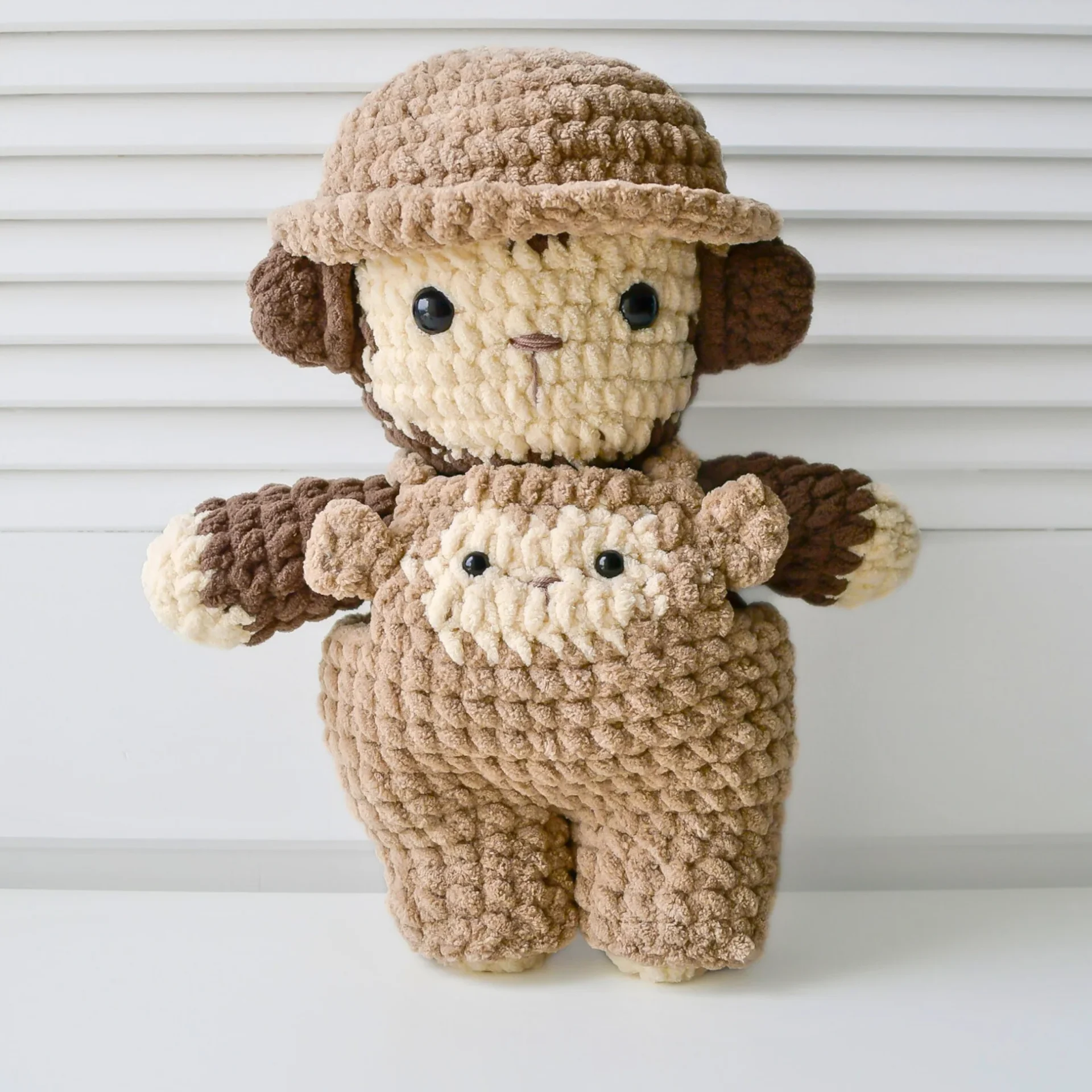 Detailed crocheted amigurumi character figure