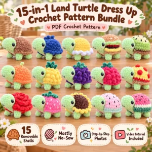 15-in-1 Land Turtle Dress Up Crochet Pattern Bundle