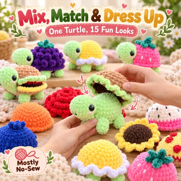 530b518a-49ce-4c13-8283-512ab810d8eb 15-in-1 Land Turtle Dress Up Crochet Pattern Bundle – preview 4