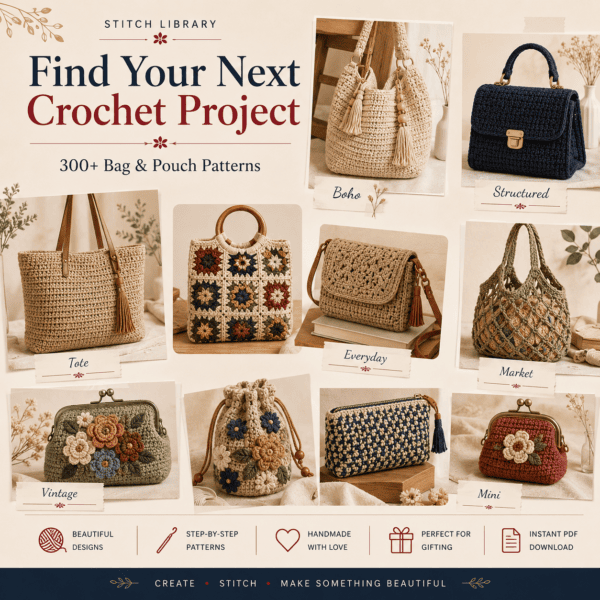 7220c7e4-7957-455c-81da-b0a29ddfb00f 300+ Crochet Bag & Pouch Patterns Bundle