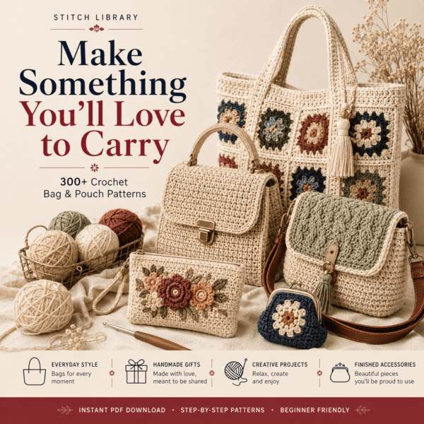 7f97e557-3fdd-49f4-b7ec-5c6d1226733c 300+ Crochet Bag & Pouch Patterns Bundle