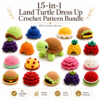 ChatGPT Image Aug 9, 2026, 06_18_29 PM 15-in-1 Land Turtle Dress Up Crochet Pattern Bundle