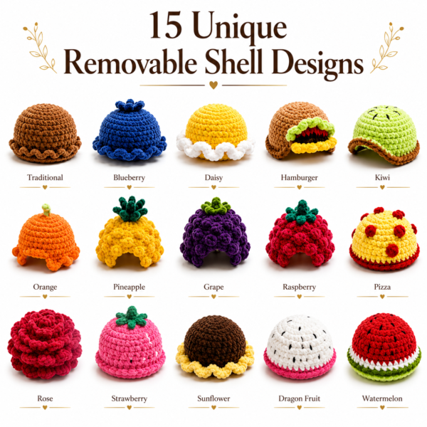 ChatGPT Image Aug 9, 2026, 06_18_34 PM 15-in-1 Land Turtle Dress Up Crochet Pattern Bundle