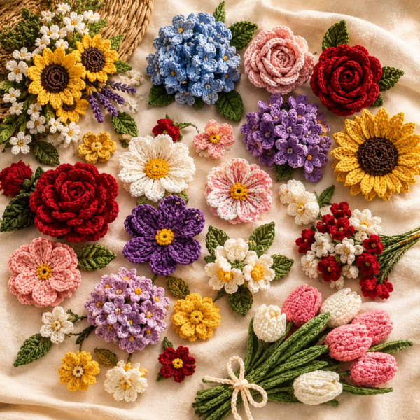 fc4aa21e-d5fd-454d-9a27-53edeaaceaa0 500+ Crochet Flower Patterns Bundle