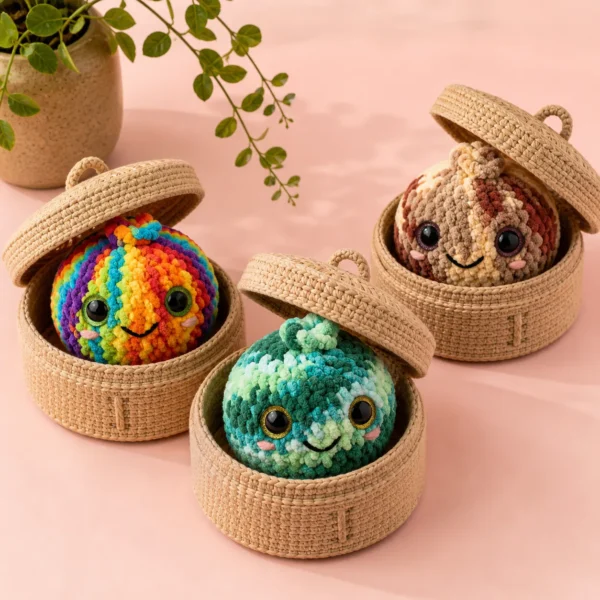 Dumpling & Steamer Crochet Pattern – Cute Amigurumi Food Plushie PDF