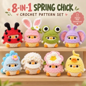 8-in-1 Spring Chick Crochet Pattern Bundle
