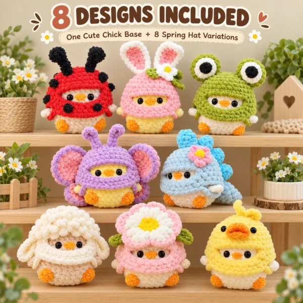 8-in-1 Spring Chick Crochet Pattern Bundle – preview 2
