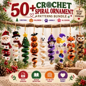 50+ Crochet Spiral Ornament Patterns Bundle
