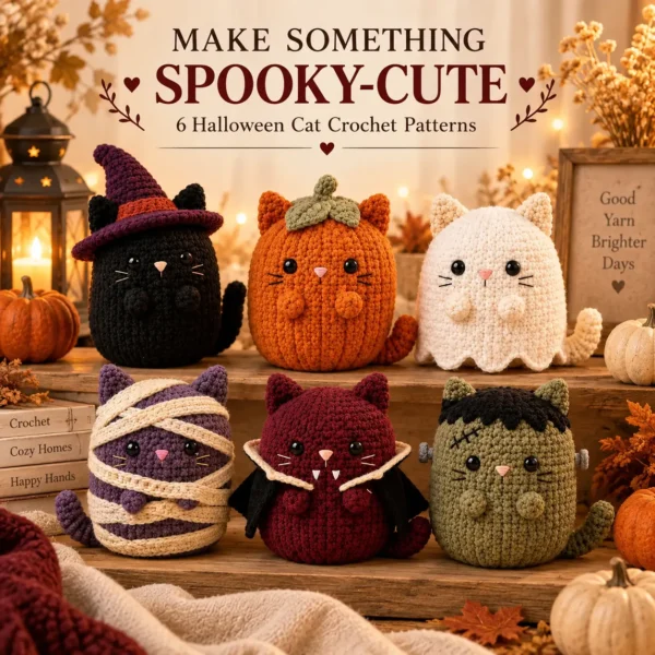 6-in-1 Halloween Cat Crochet Pattern Bundle – preview 2
