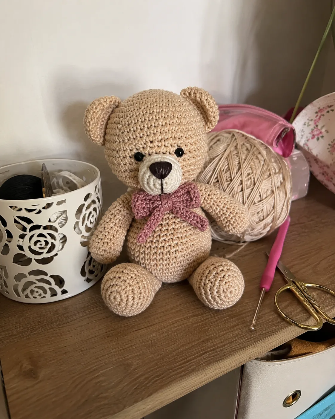 Crocheted baby booties made in soft pastel yarn