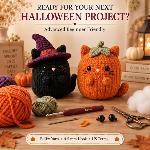 6-in-1 Halloween Cat Crochet Pattern Bundle – preview 8