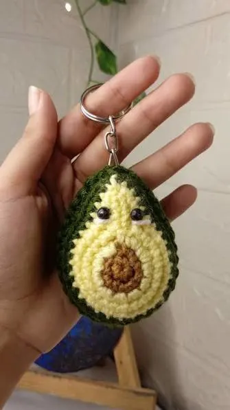 Mini crocheted character doll keychain