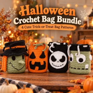 4-in-1 Halloween Crochet Trick-or-Treat Bag Pattern Bundle