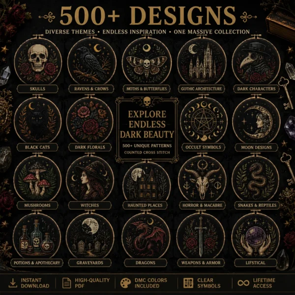 The Dark Stitch Vault — 500+ Gothic Cross Stitch Patterns – preview 4