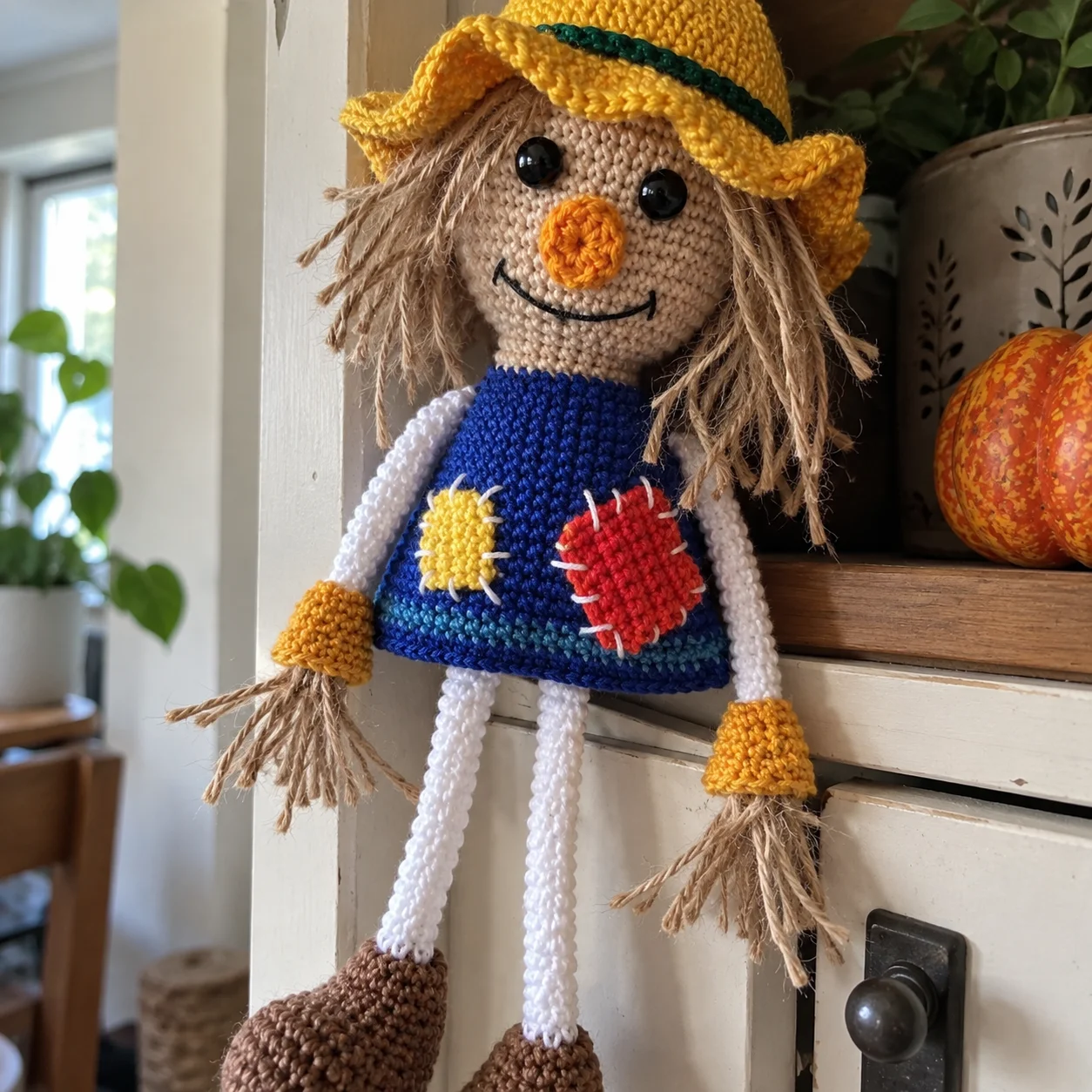 Handmade Halloween scarecrow amigurumi