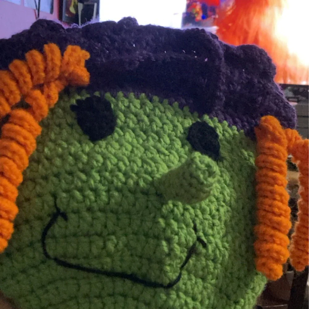 Customer finished crochet Halloween bag
